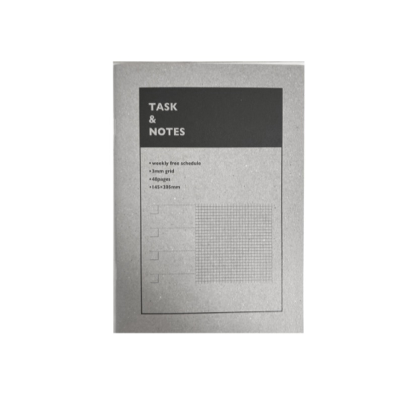 Task Management Notebook A5 Weekly Schedule 3mm Grid Grey