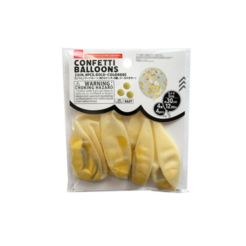 Confetti Balloons Gold Colored 12in