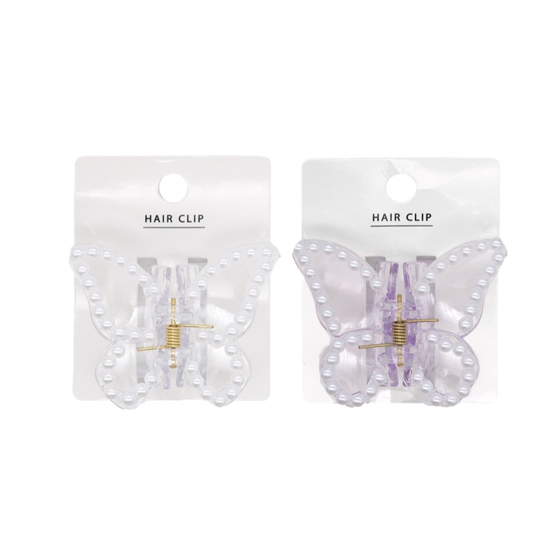 Claw Clip Fake Pearl Butterfly Clear