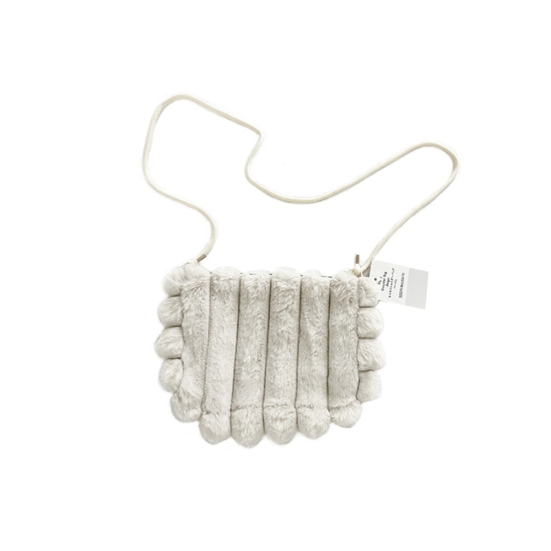 Fluffy Shoulder Bag Beige