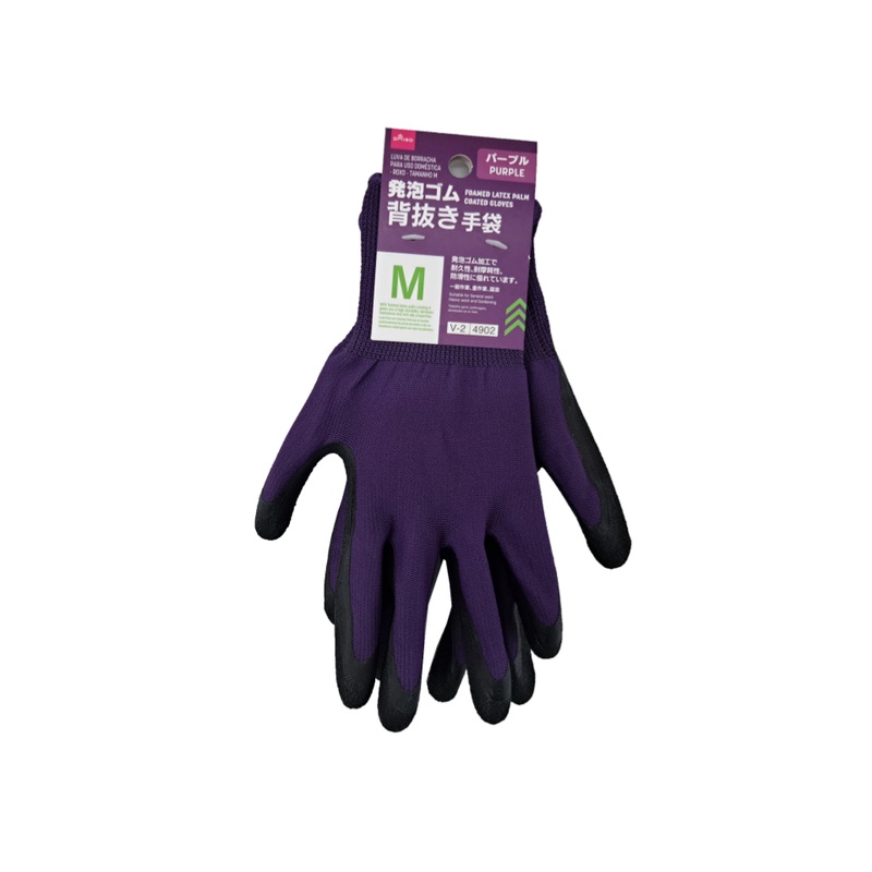 Foamed Latext Palm Coated Gloves Purple M