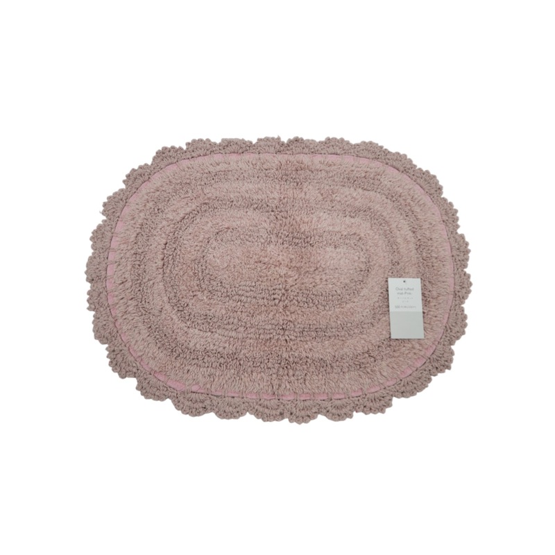 Oval Tuffed Mat Pink