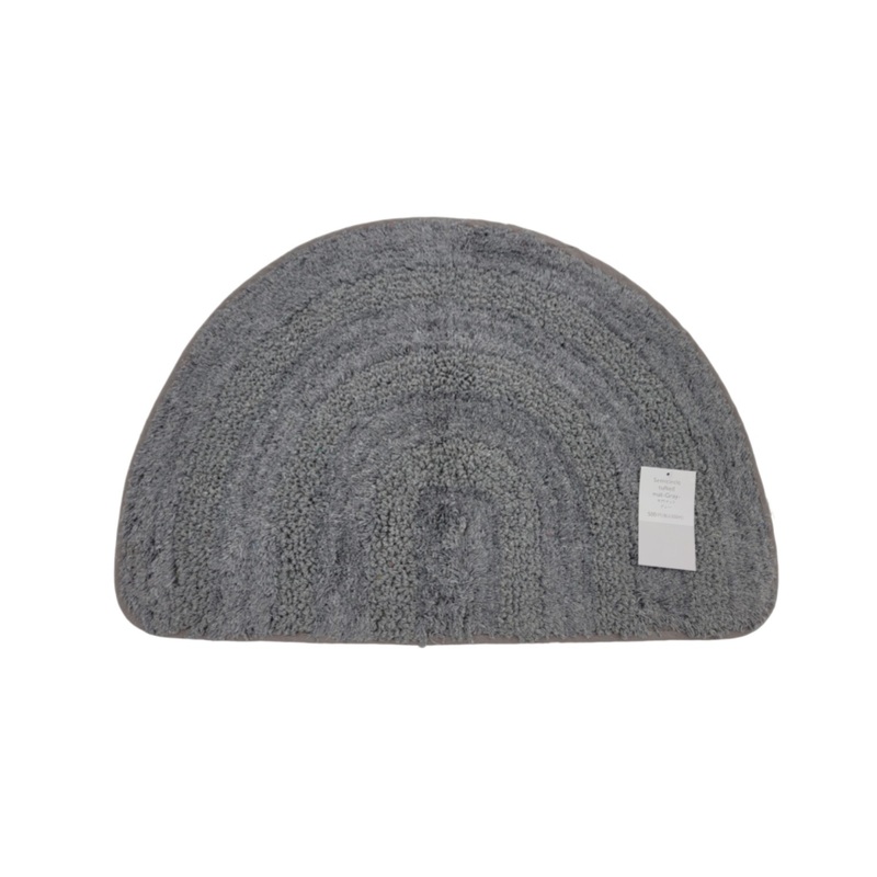 Semicircle Tuffed Mat Grey