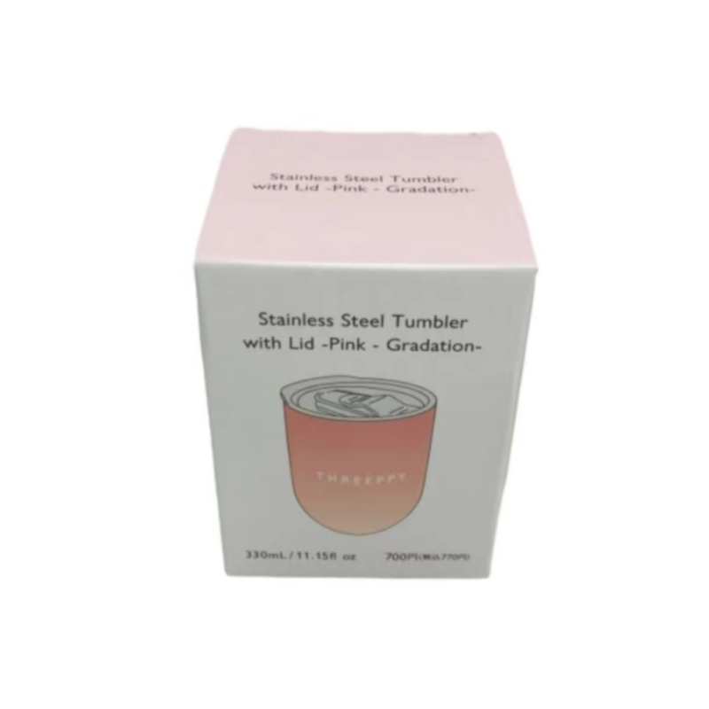 Stainless Steel Tumbler with Lid Pink Gradation 330ml