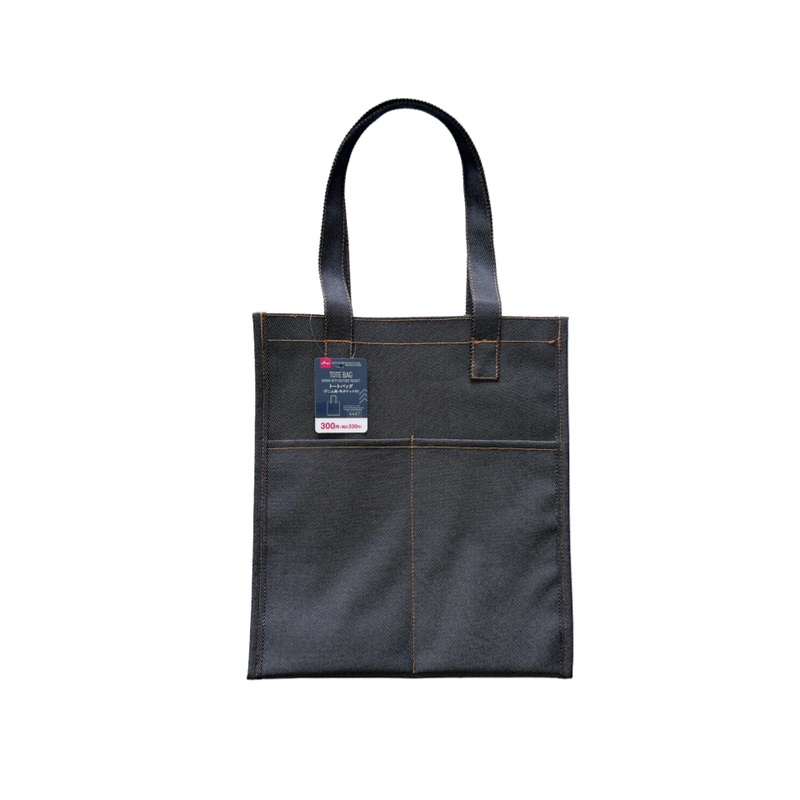 Denim Style Tote Bag with Outside Pocket