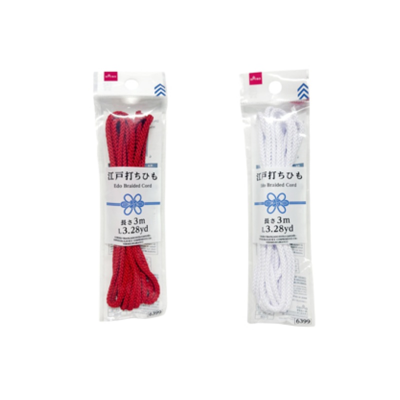 Edo Braided Cord 3mm x 3m Red/White