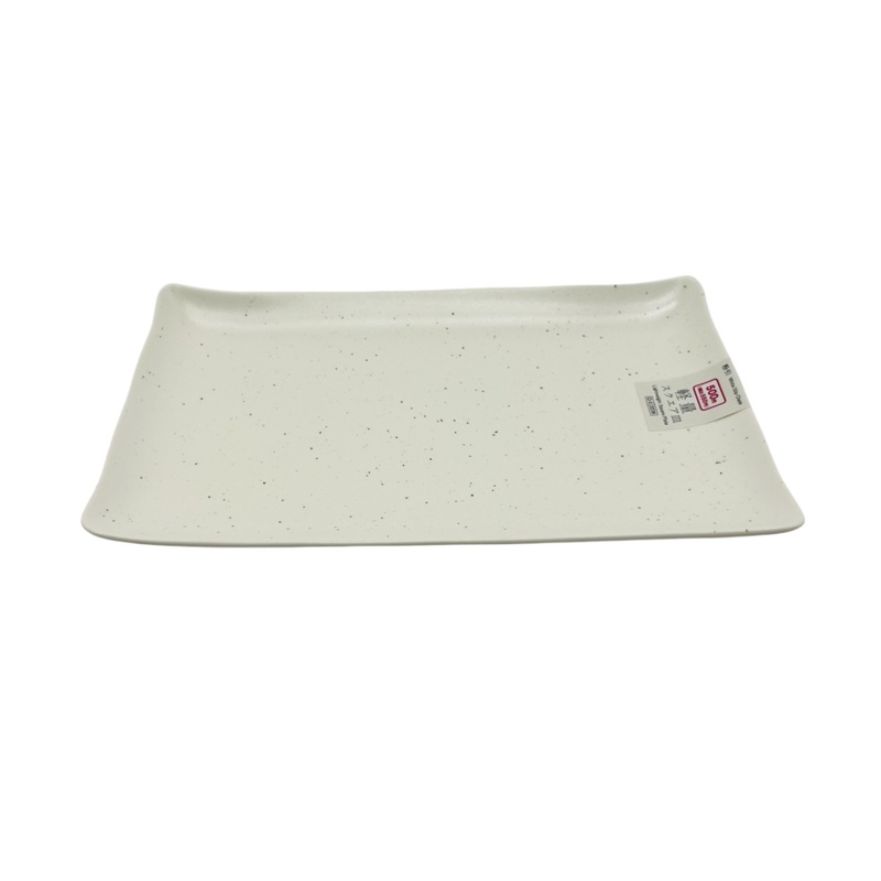 Lightweight Square Plate 22cm x 13cm x 2cm White Slip Glaze