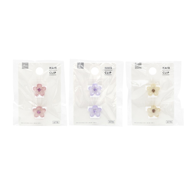 Flower Mini Claw Clip Set Stone Pink/Purple/Ivory