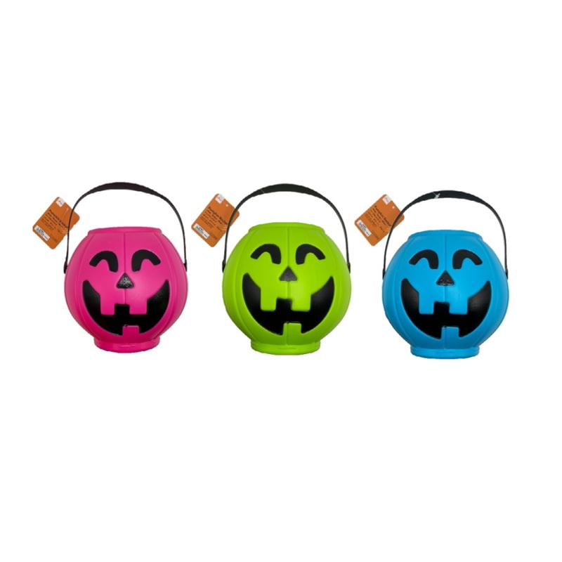 Halloween Pumpkin Bucket Pink/Green/Blue