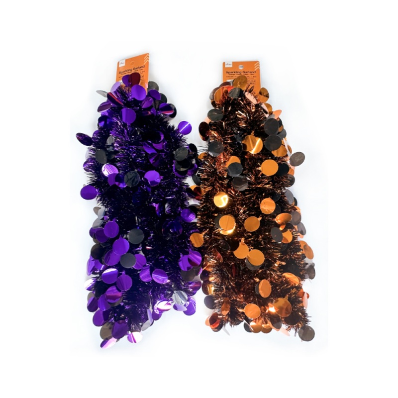 Halloween Sparkling Garland Orange/Purple 1.8m