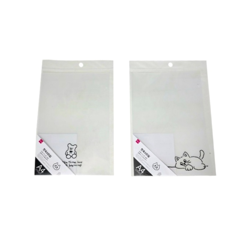 Three Pockets Holder Korean Style Drawing A4