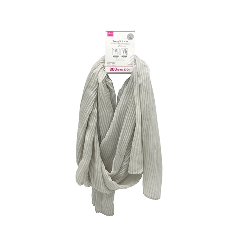 Two Way Stole Pleats Grey