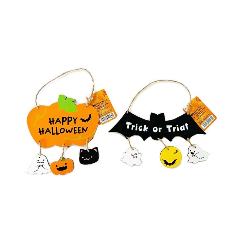 Halloween Wall Decoration Wood Plate Bat/Pumpkin