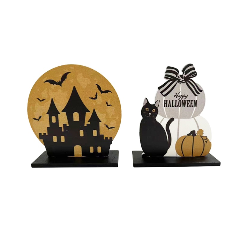Halloween Wooden Ornament Monotone