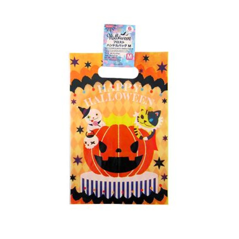 Halloween Wrapping Clear Plastic Handle Bag M 10.6in x 7.1in