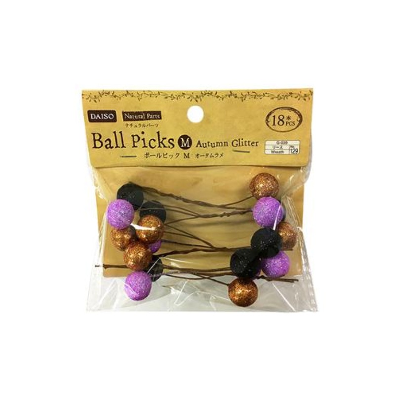 Halloween Natural Parts Ball Picks Autumn Glitter