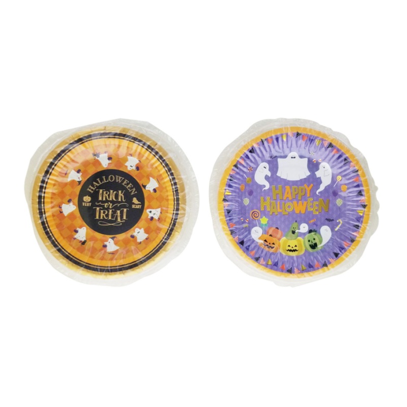 Halloween Paper Plates Round Hot Stamping Assorted