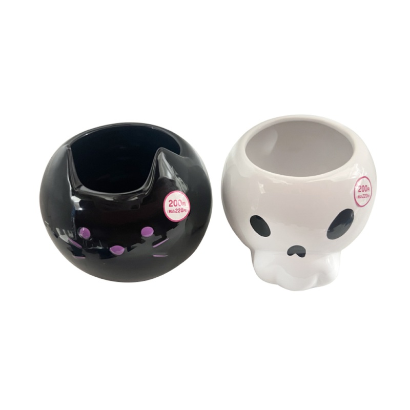 Halloween Flower Pot Cat/Skeleton