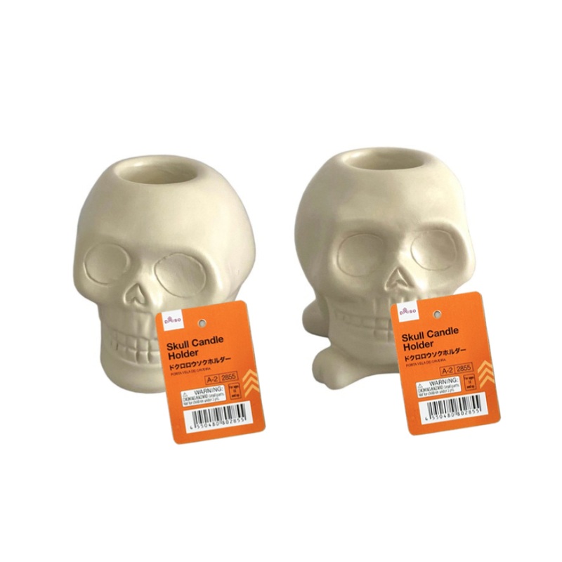 Halloween Skull Candle Holder