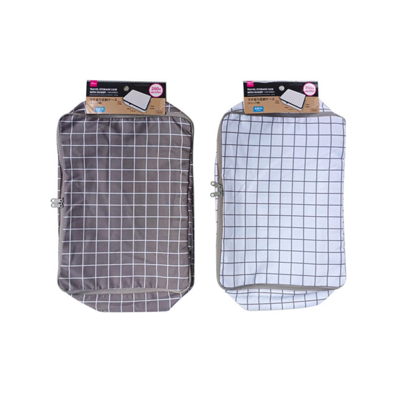 Travel Storage Case with Gusset Checkered