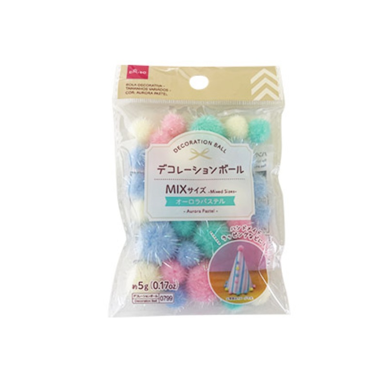 Decoration Ball Mixed Sizes Aurora Pastel