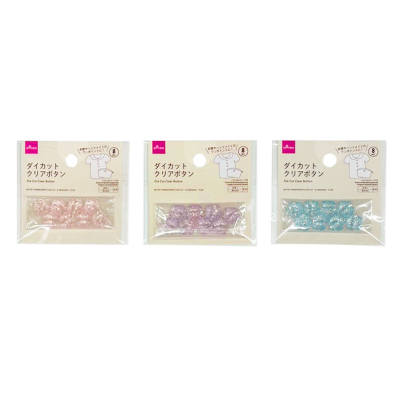 Die Cut Clear Button Flower