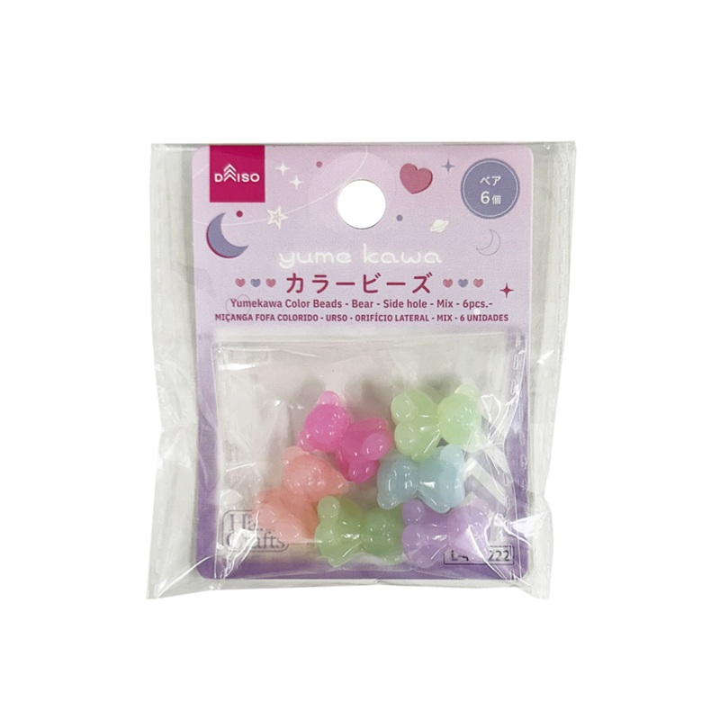 Yumekawa Color Beads Bear Side Hole Mix