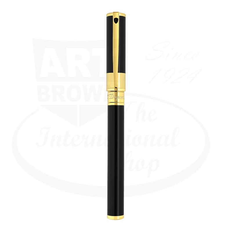 S.T. Dupont D-Initial Black and Gold Rollerball Pen, 262202