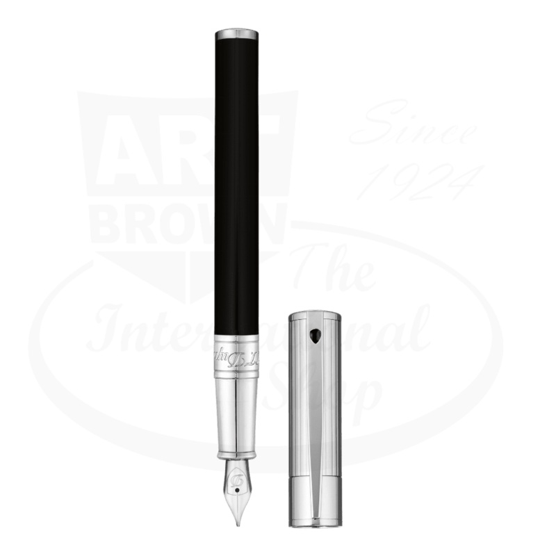 S.T. Dupont D-Initial Black Chrome Fountain Pen, 260204