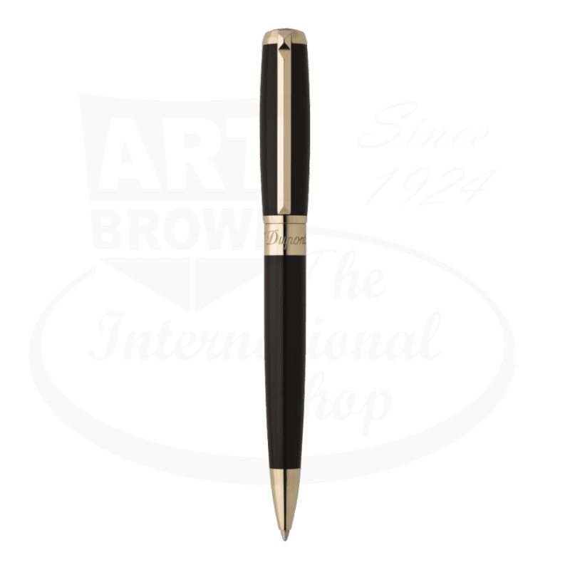 S.T. Dupont Elysee Black Lacquer & Gold Ballpoint Pen