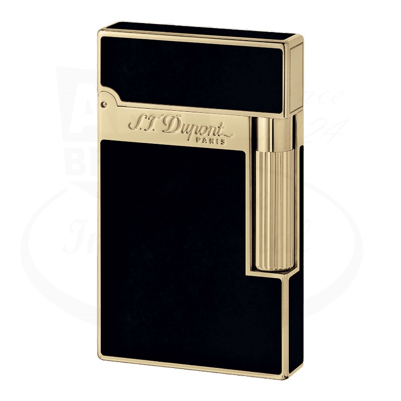 S.T. Dupont Ligne 2 Black and Gold Natural Lacquer Lighter, 016884