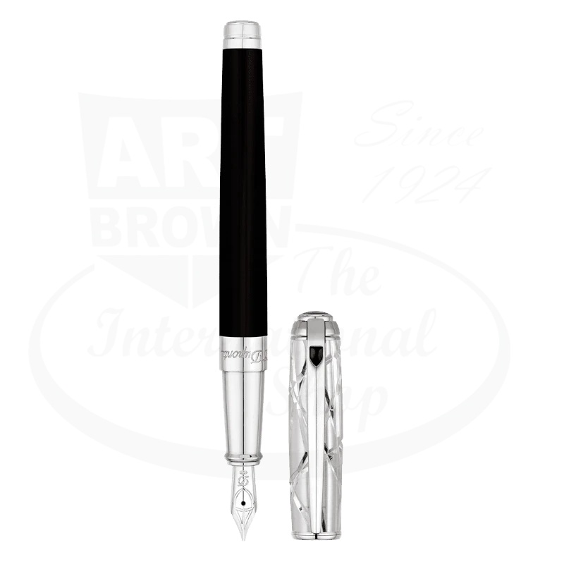 S.T. Dupont Line D Black Natural Lacquer & Palladium Pen 410108M