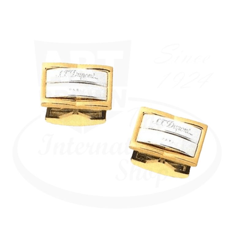 S.T. Dupont Steel Gold Gatsby Cufflinks, 05200N
