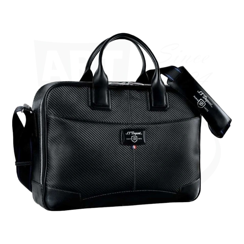 S.T. Dupont Defi Black Carbon Leather Medium Laptop & Document Holder Bag, 171003