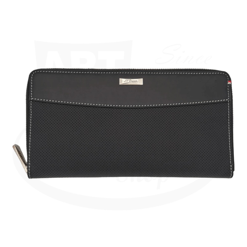 S.T. Dupont Defi Punched Black Leather Card Holder & Organizer 170410DC