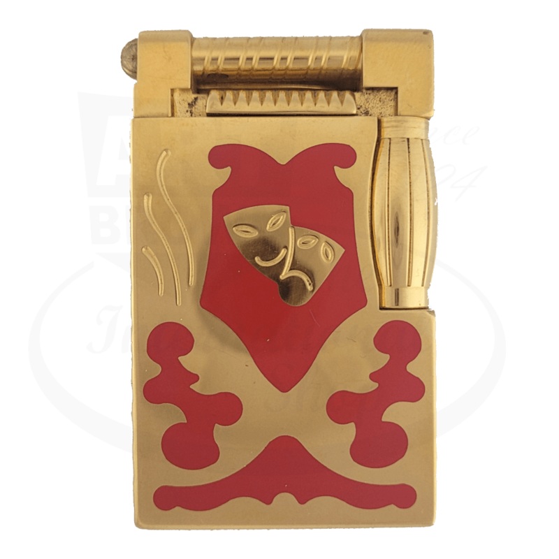 S.T. Dupont Limited Edition Teatro Hammer Lighter Red Lacquer and Gold