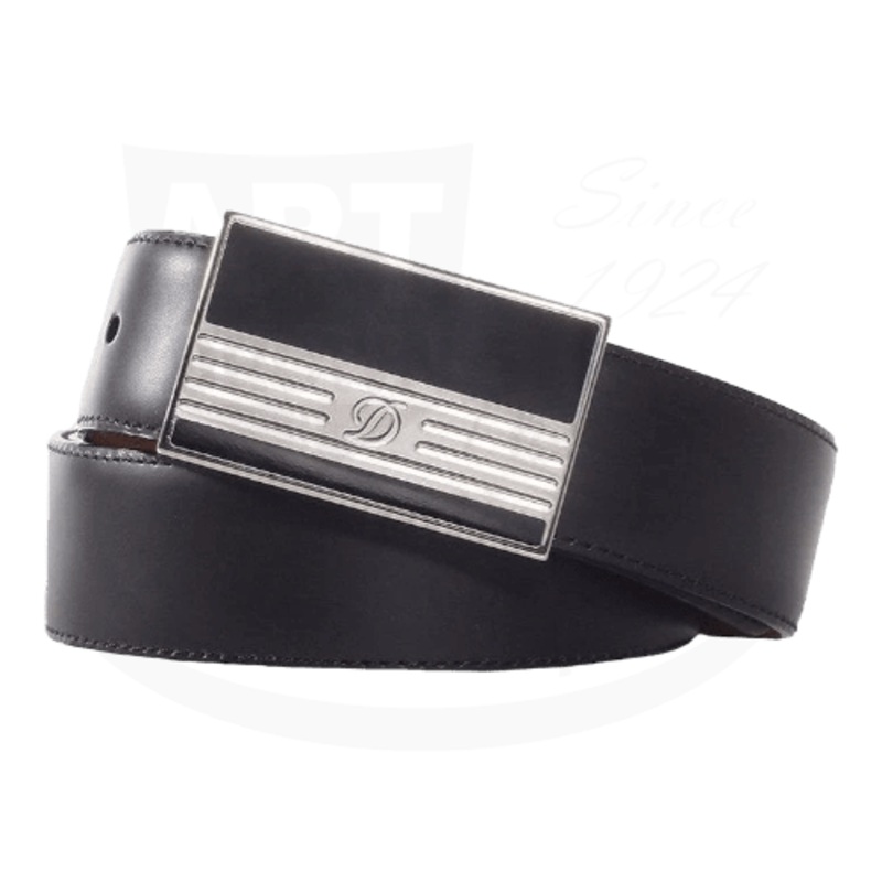 S.T. Dupont Line D Heritage Belt with Black Lacquer And Palladium 30mm, 051241