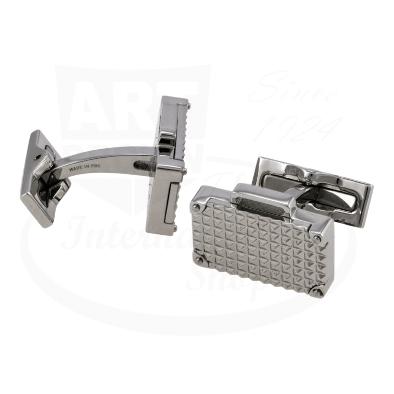 S.T. Dupont Valisette Polished Stainless Steel and Palladium Cufflinks 005761