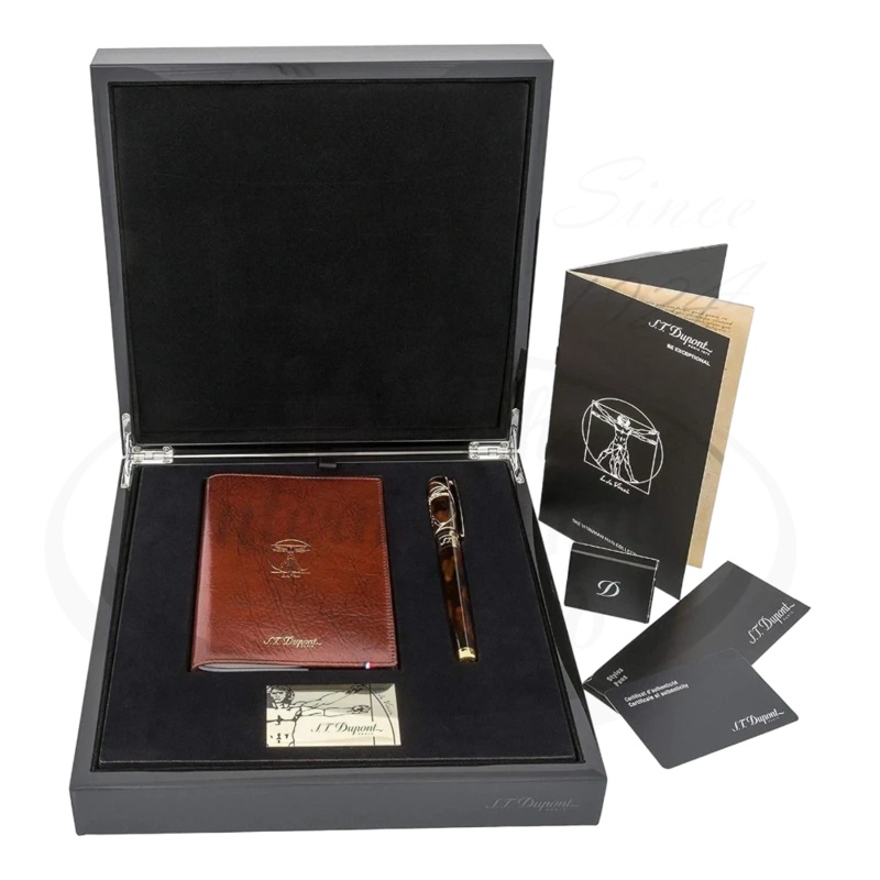 S.T. Dupont Vitruvian Man Writing Kit Notebook & Medium Fountain Pen, C41007N