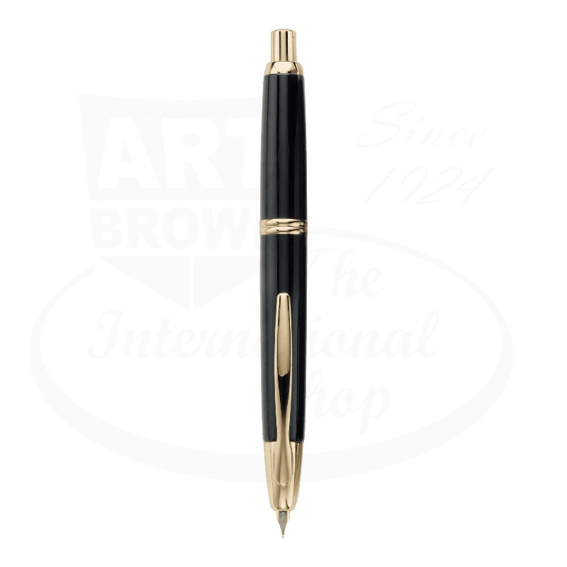 Vanishing Point Fountain Pen Black With Gold Accents