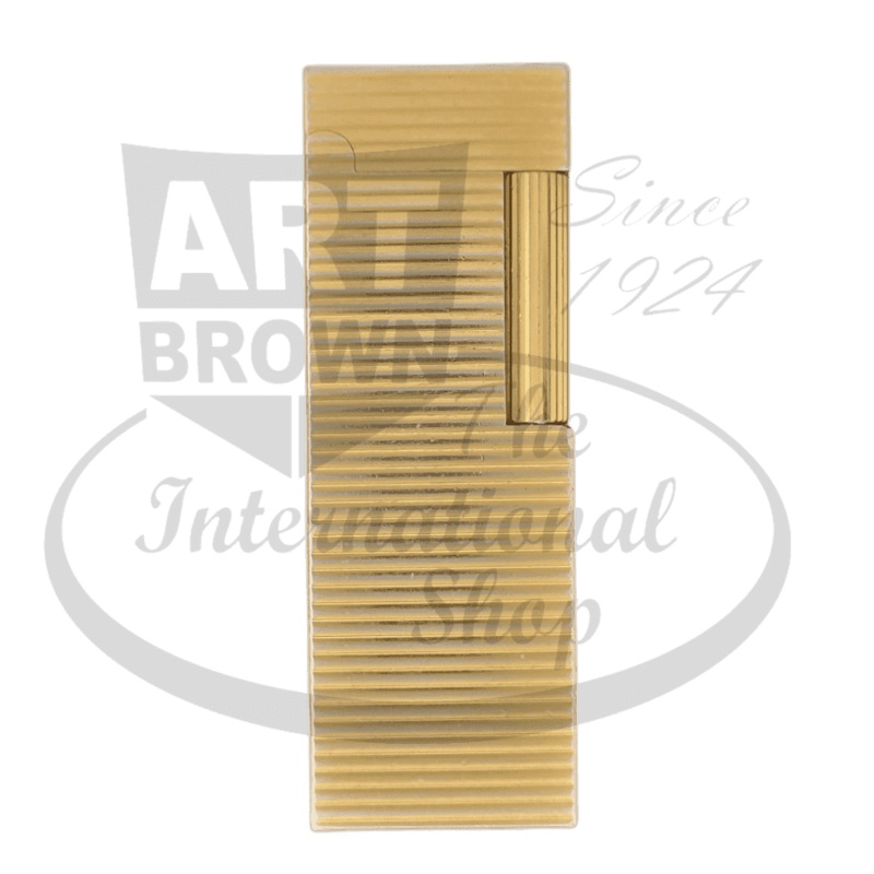 Vintage Dunhill Rollagas Lighter Gold Horizontal Line Pattern Display Model