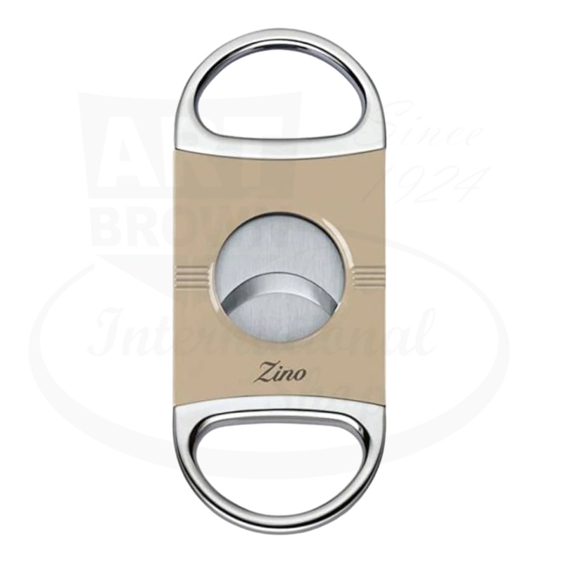 Zino Z2 Double Blade Cigar Cutter - Beige & Chrome