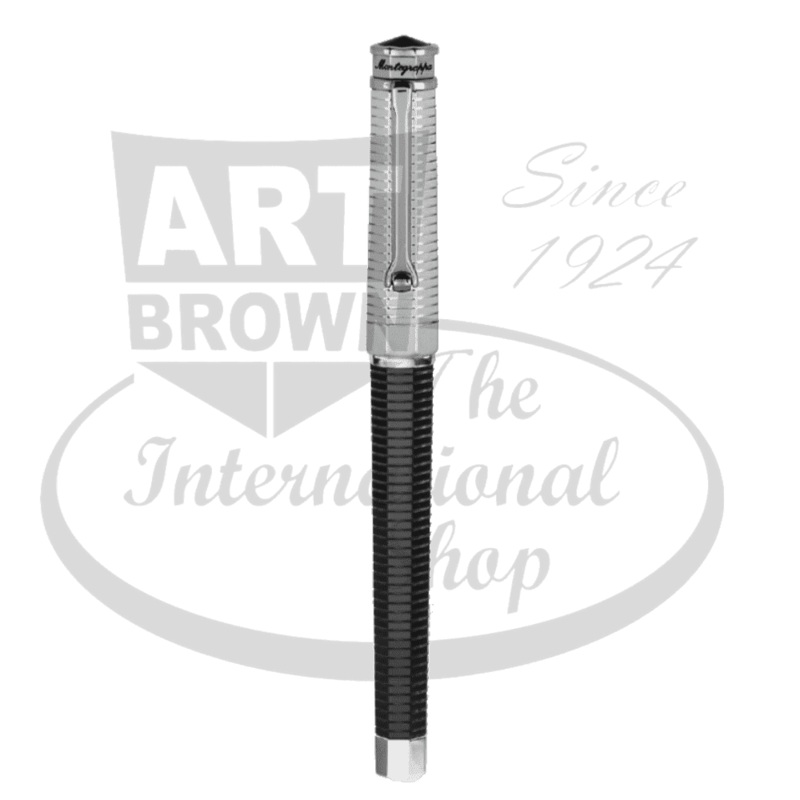 Montegrappa NeroUno Duetto Black Resin with Palladium Finish Rollerball Pen, ISNLDRAC