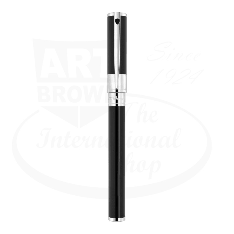 S.T. Dupont D-Initial Black and Chrome Fountain Pen, 260203