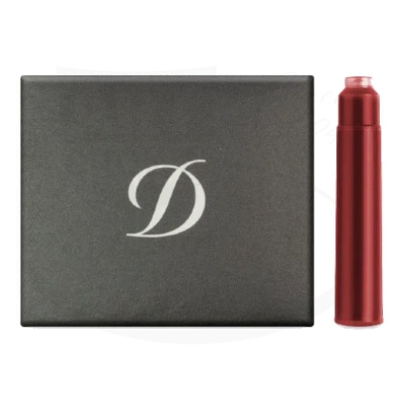 S.T. Dupont Fountain Pen Ink Cartridges Box of 6 - Red, 040362