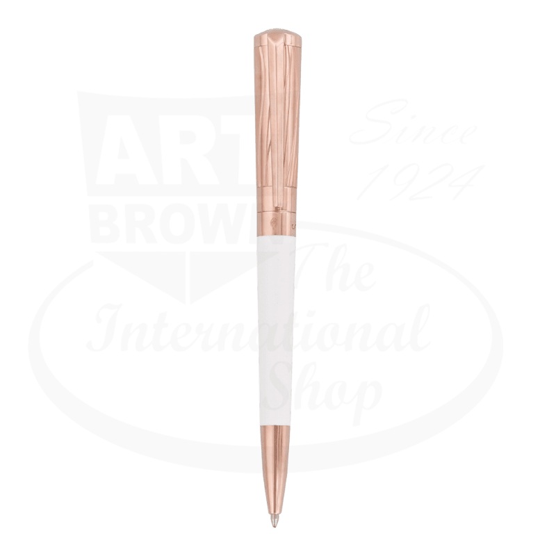 S.T. Dupont Liberte  White Lacquer and Rose Gold Ballpoint Pen, 465398