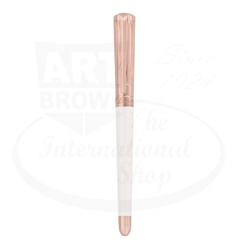S.T. Dupont Liberte White Lacquer and Rose Gold Rollerball Pen, 462398