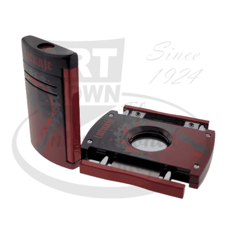 S.T. Dupont Limited Edition Tatuaje Red Maxijet and Cutter Set