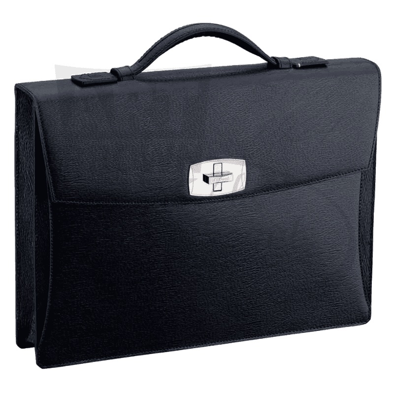 S.T. Dupont Line D Contraste Black Tourniquet Briefcase, 181300