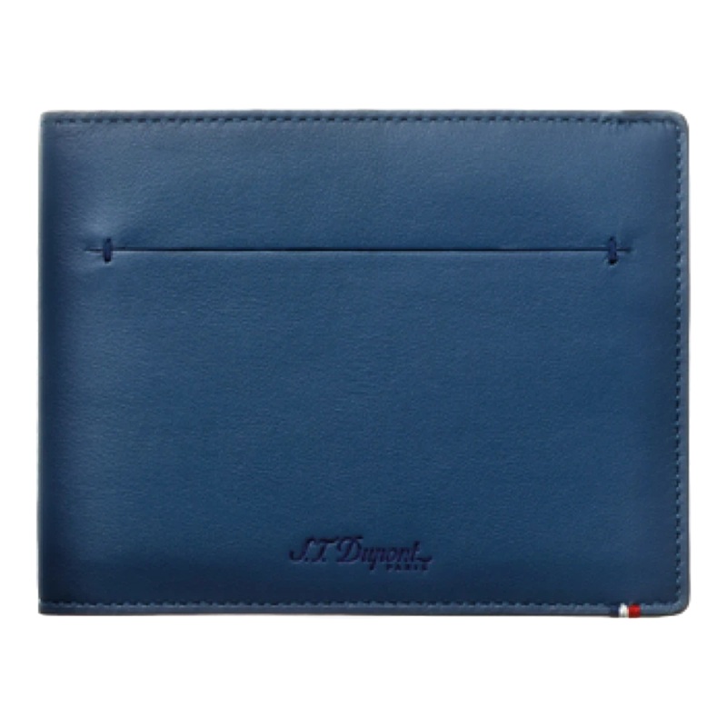 S.T. Dupont Line D Slim 7 Credit Card Billfold Wallet Blue, 184300